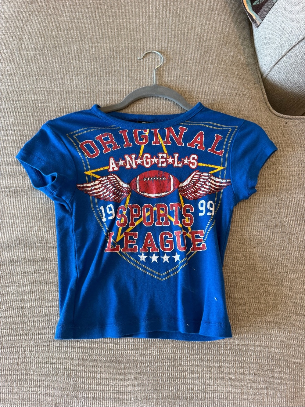 Urban Outfitters Royal Blue Graphic 'Original Angels Sports League' Tee